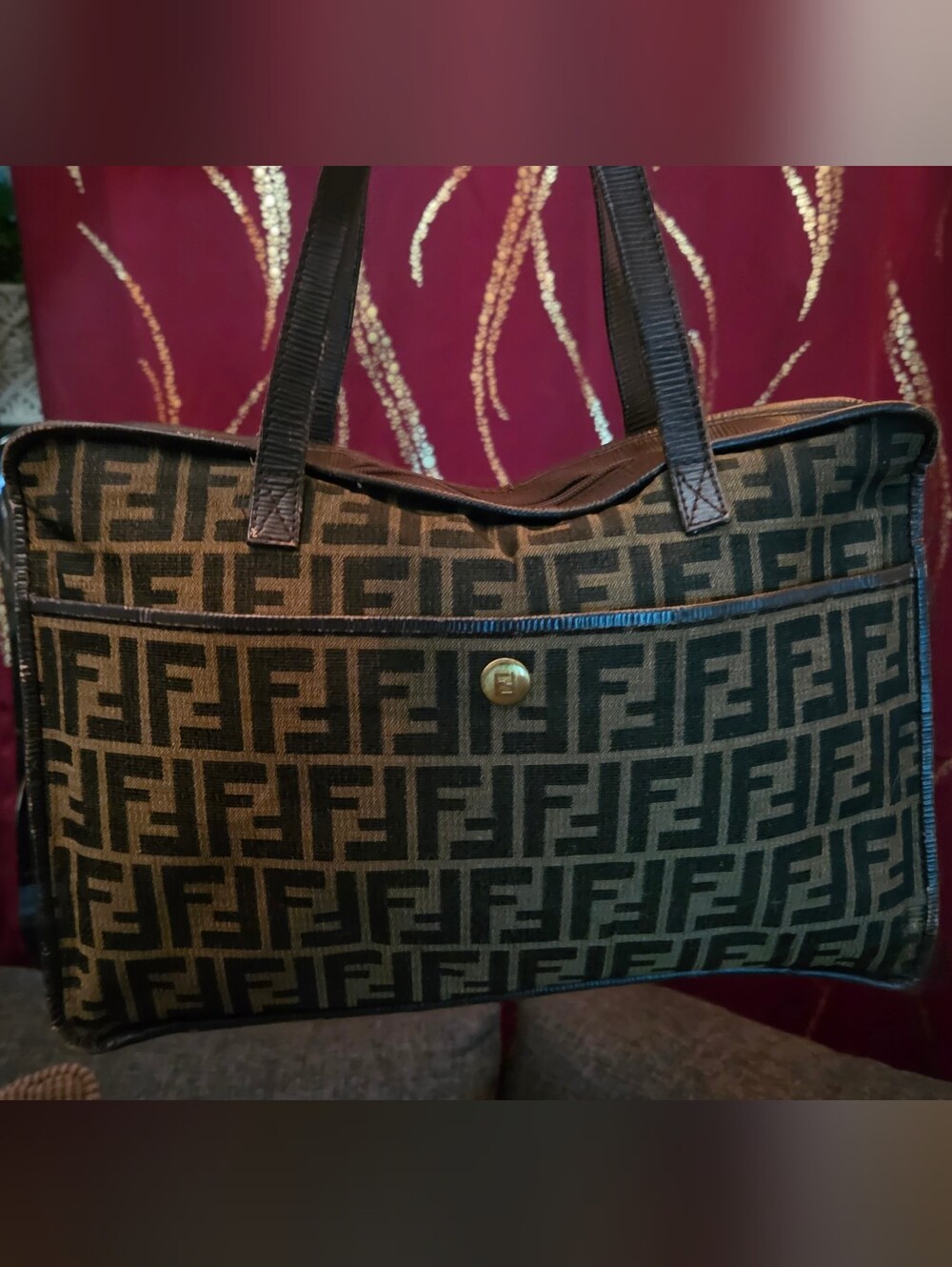 Fendi Brown/Black Zucca Canvas Bag